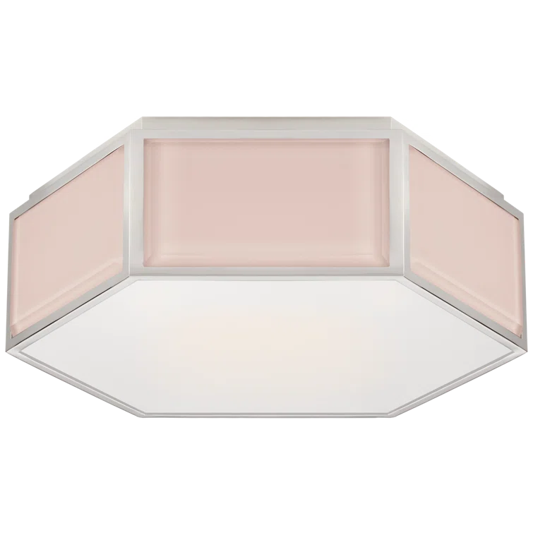 Bradford Hexagonal Flush Mount in Blush & Polished Nickel