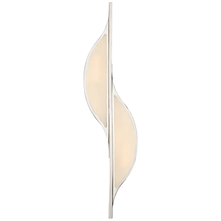 Polished Nickel 24.5" Modern Curved Wall Sconce