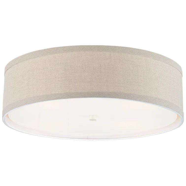 Walker Light Cream Drum Shade Flush Mount Ceiling Light