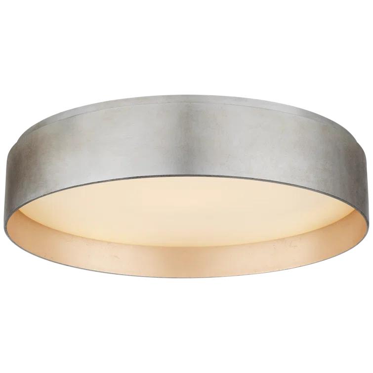 Burnished Silver Leaf 2" LED Drum Flush Mount Light