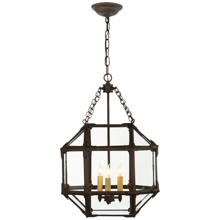 Morris Antique Zinc Finish 21.5" Clear Glass Pendant Light