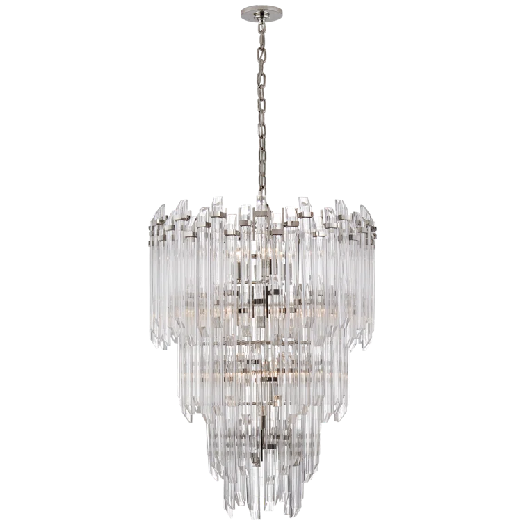 Adele 36.5" Nickel Crystal Candle Chandelier