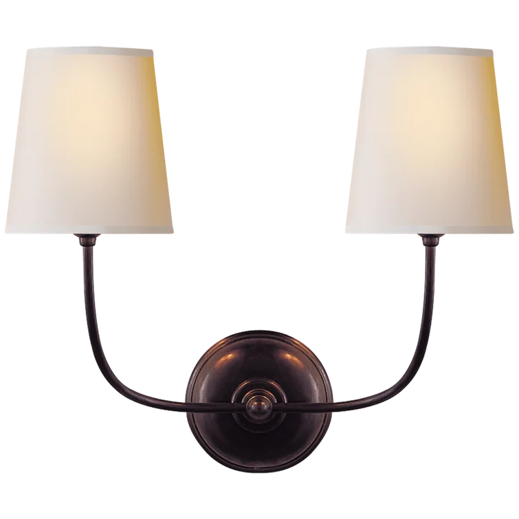 Vendome Bronze 2-Light Fabric Shade Sconce