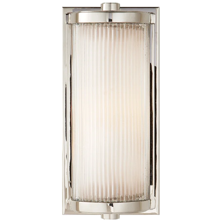 Vintage Vibe Frosted Glass Cylinder Wall Sconce in Polished Nickel