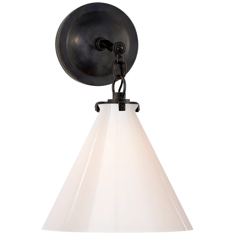 Katie Chic Cone Silhouette Dimmable Wall Sconce in Bronze