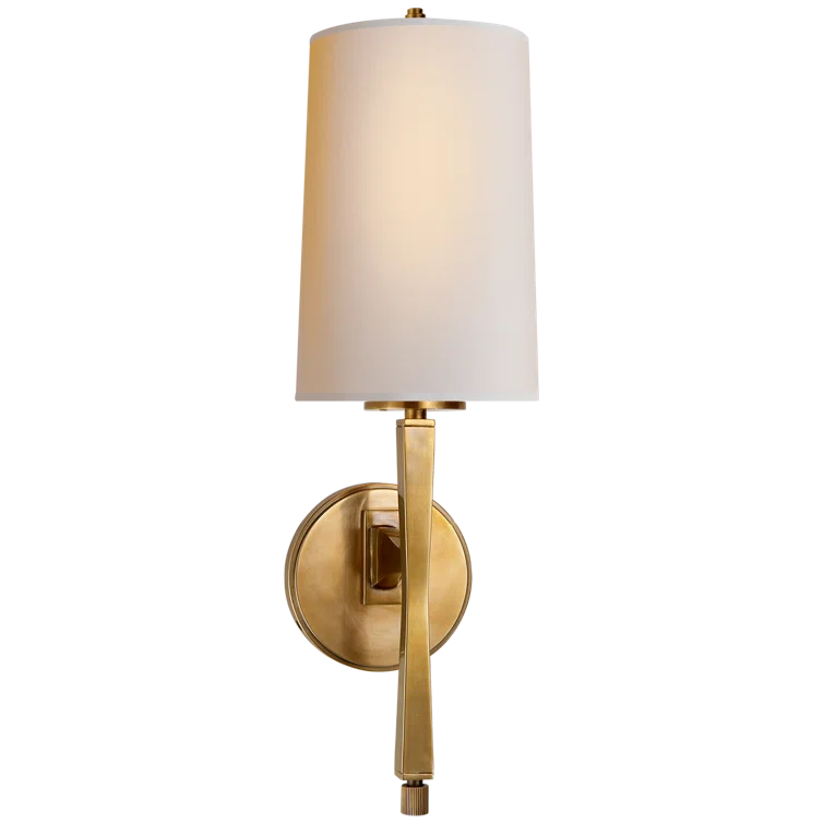Edie Classic 18.5" Black and Bronze Wallchiere with Linen Shade