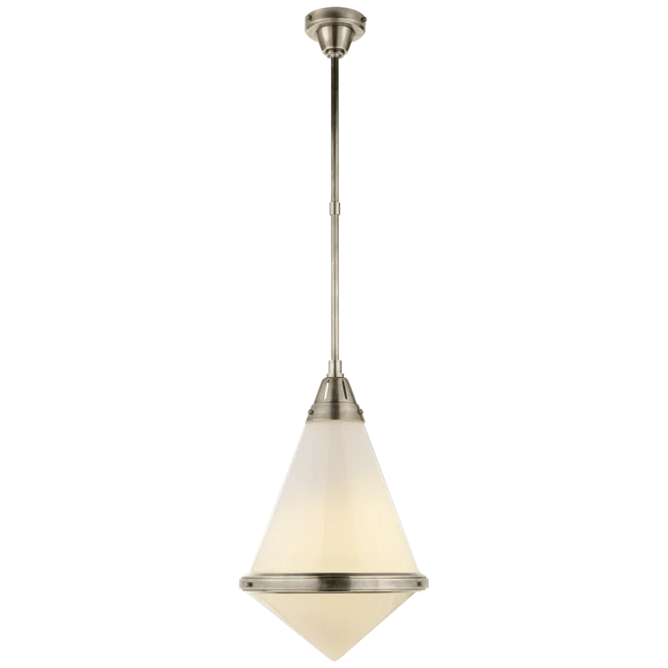 Gale Bronze & Glass 17'' Industrial-Glam Pendant Light