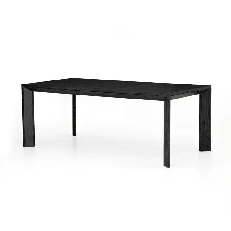Black-Washed Oak Rectangular Dining Table with Bluestone Inset