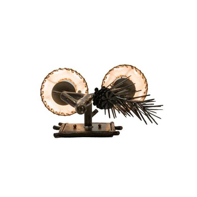 Rustic Lodge Steel Candle Wall Light