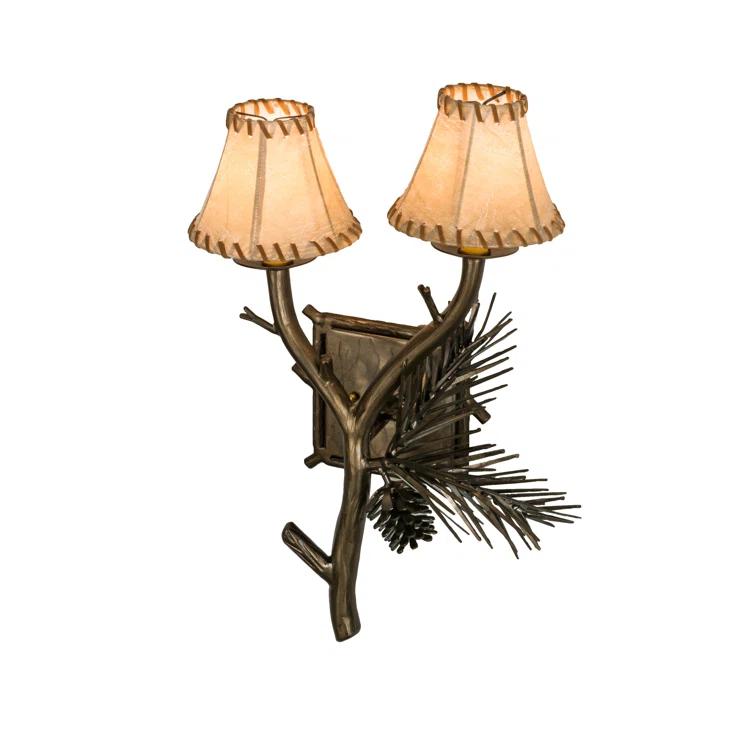 Rustic Lodge Steel Candle Wall Light