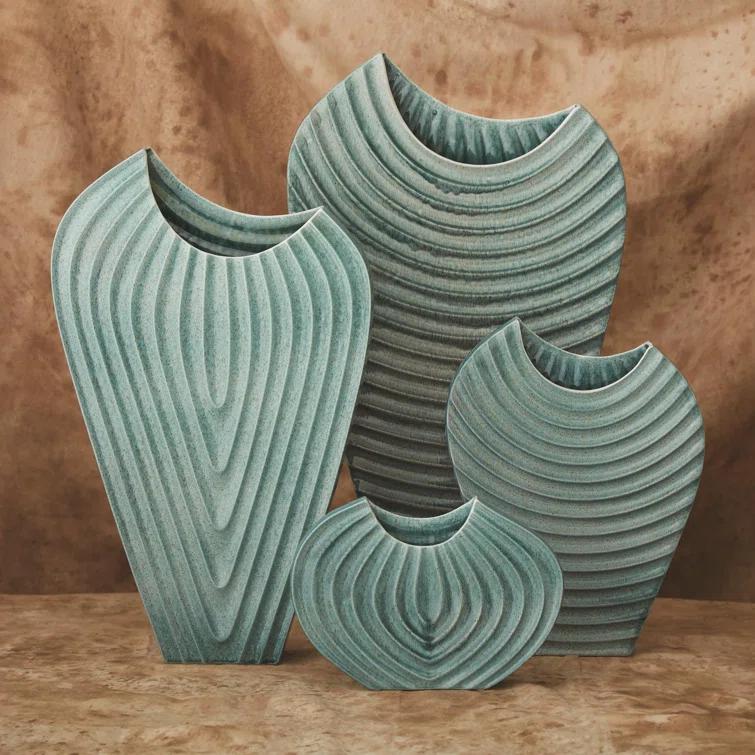 Ripple Vase-Azure