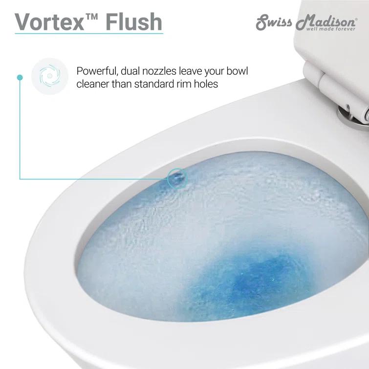 St. Tropez One Piece Elongated Toilet Dual Vortex Flush 1.6 GPF