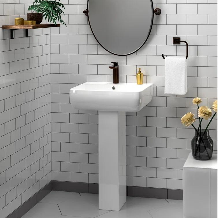 Barclay Metropolitan 16.375'' White Vitreous China Rectangular Bathroom Sink with Overflow