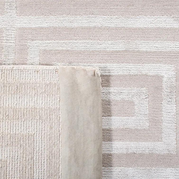 Sterling Hand-Knotted Geometric Wool and Viscose Area Rug