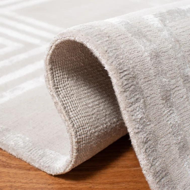 Sterling Hand-Knotted Geometric Wool and Viscose Area Rug