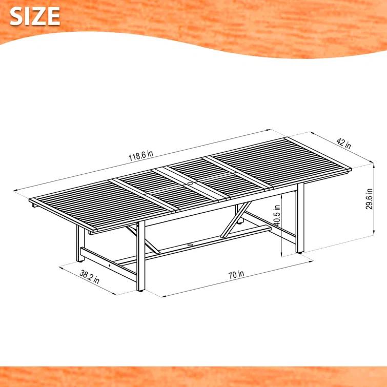 Anautica 79'' Rectangular 8 - Person Outdoor Dining Set
