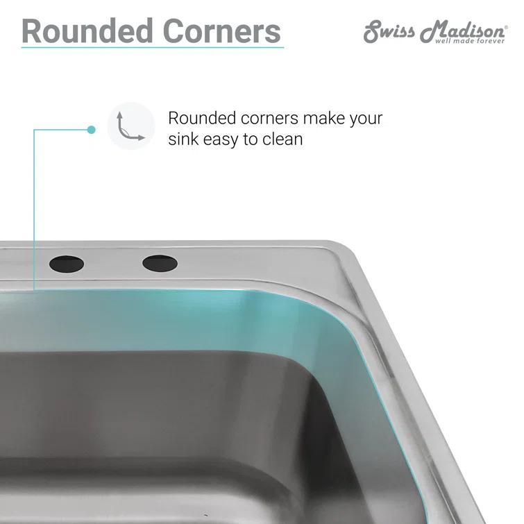 Toulouse 13 x 15 Stainless Steel Single Basin Undermount Kitchen Sink