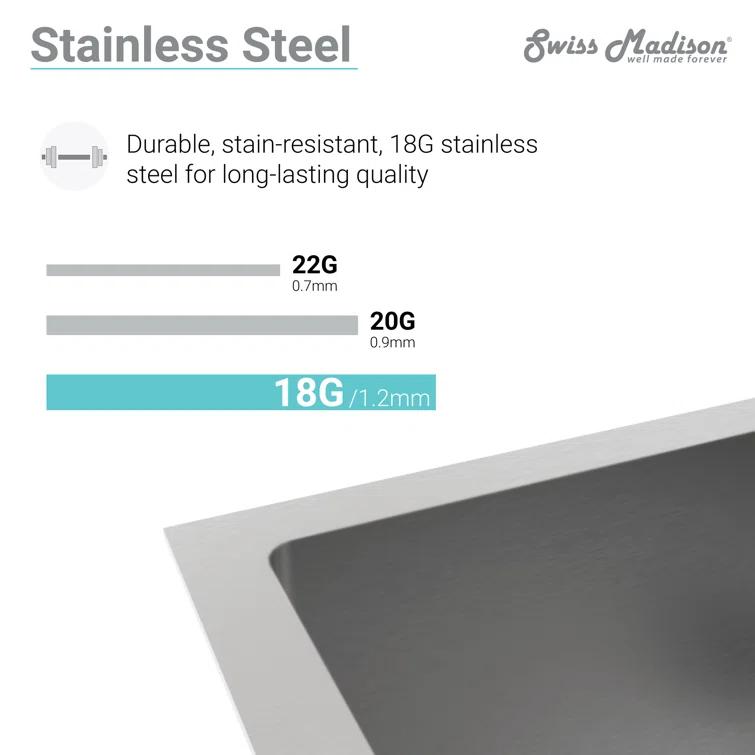 Toulouse 13 x 15 Stainless Steel Single Basin Undermount Kitchen Sink