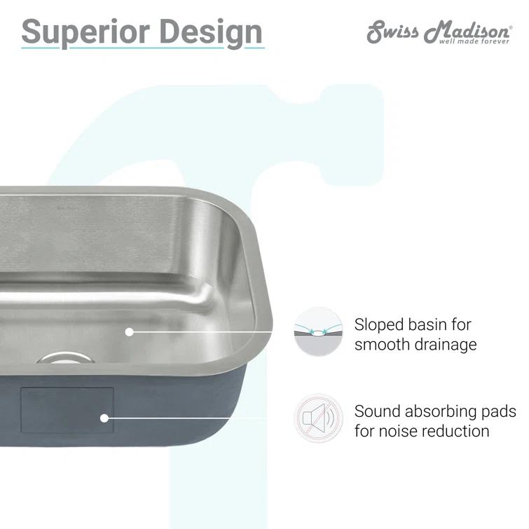 Toulouse 13 x 15 Stainless Steel Single Basin Undermount Kitchen Sink