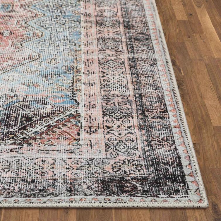 Eustice Oriental Light Blue Area Rug