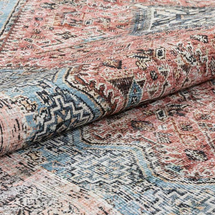 Eustice Oriental Light Blue Area Rug