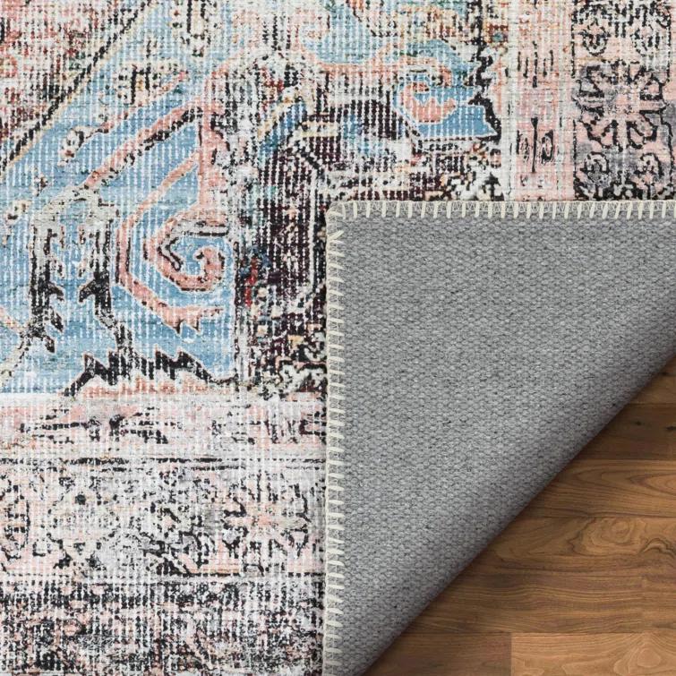 Eustice Oriental Light Blue Area Rug