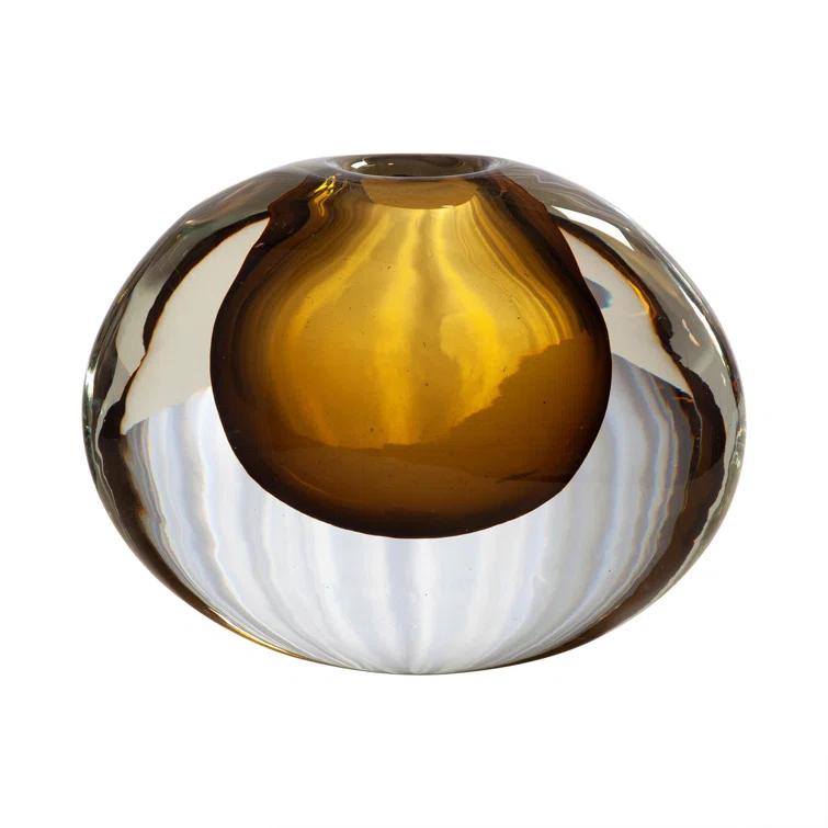 Offset Round Vase-Moss Green
