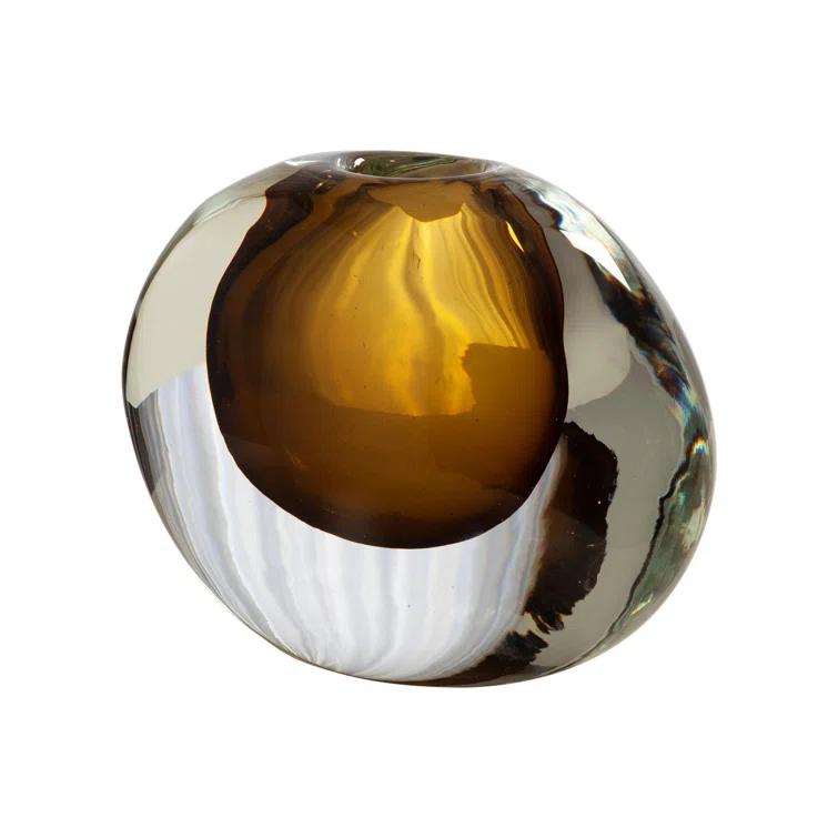 Offset Round Vase-Moss Green