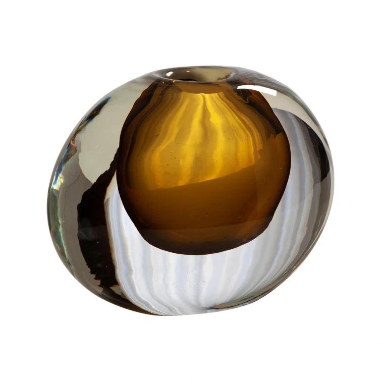 Offset Round Vase-Moss Green