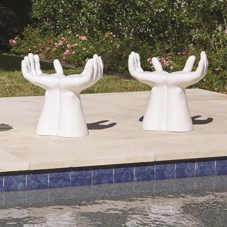 Studio A Home Hands Stool-Matte White