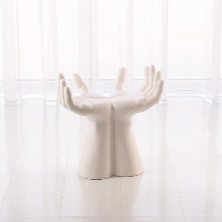 Studio A Home Hands Stool-Matte White