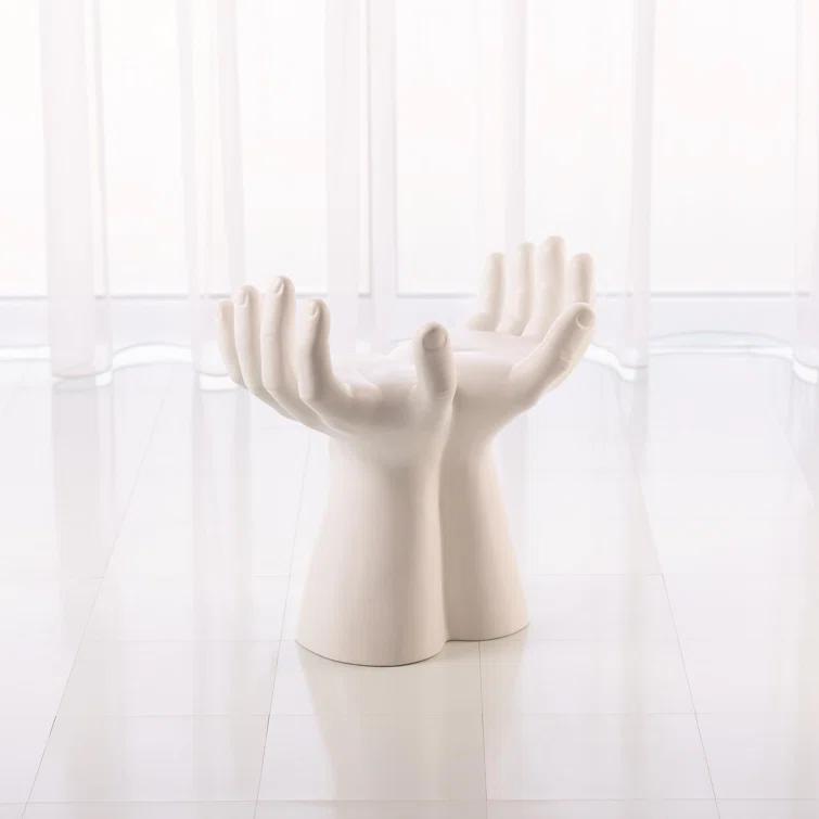 Studio A Home Hands Stool-Matte White