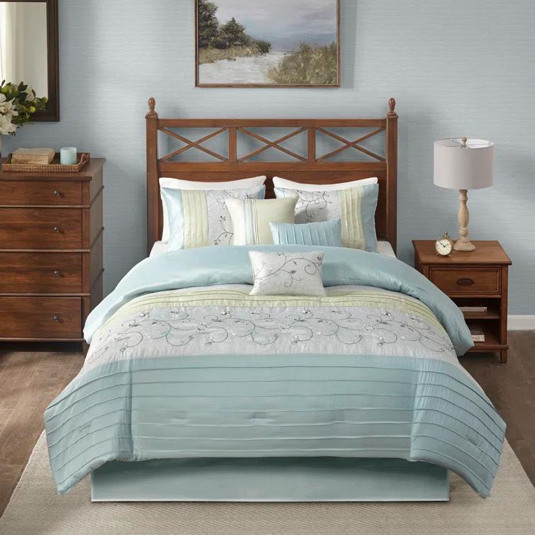 Serene Embroidered 7 Piece Comforter Set