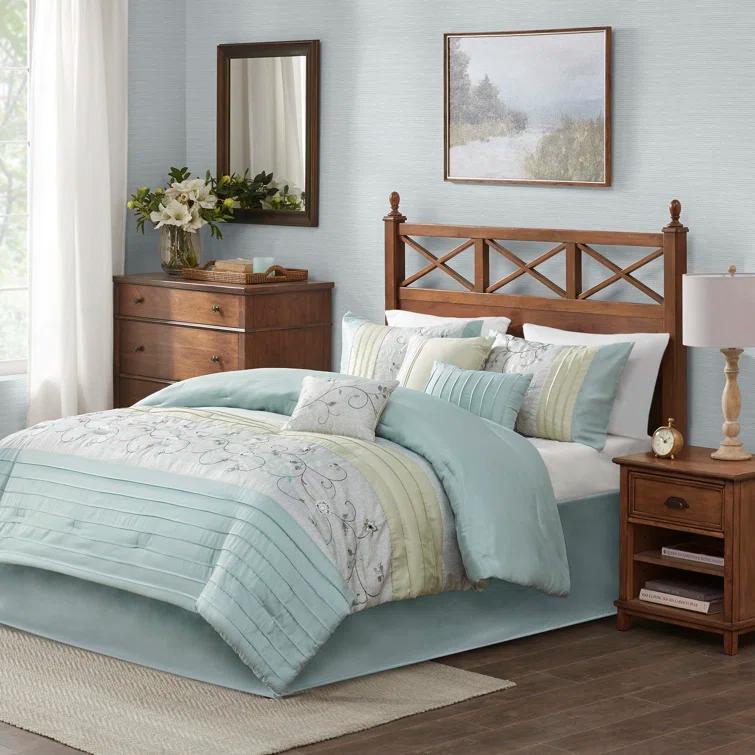 Serene Embroidered 7 Piece Comforter Set
