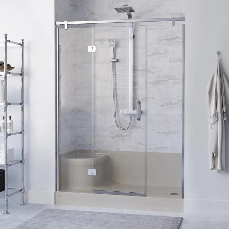 Swiss Madison Aquatique 60" x 32" Single Threshold Shower Base With Right Hand Drain and Integral Left Hand Seat  SM-SB538BV