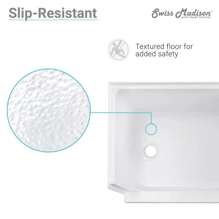 Aquatique 60" x 32" Single Threshold Shower Base
