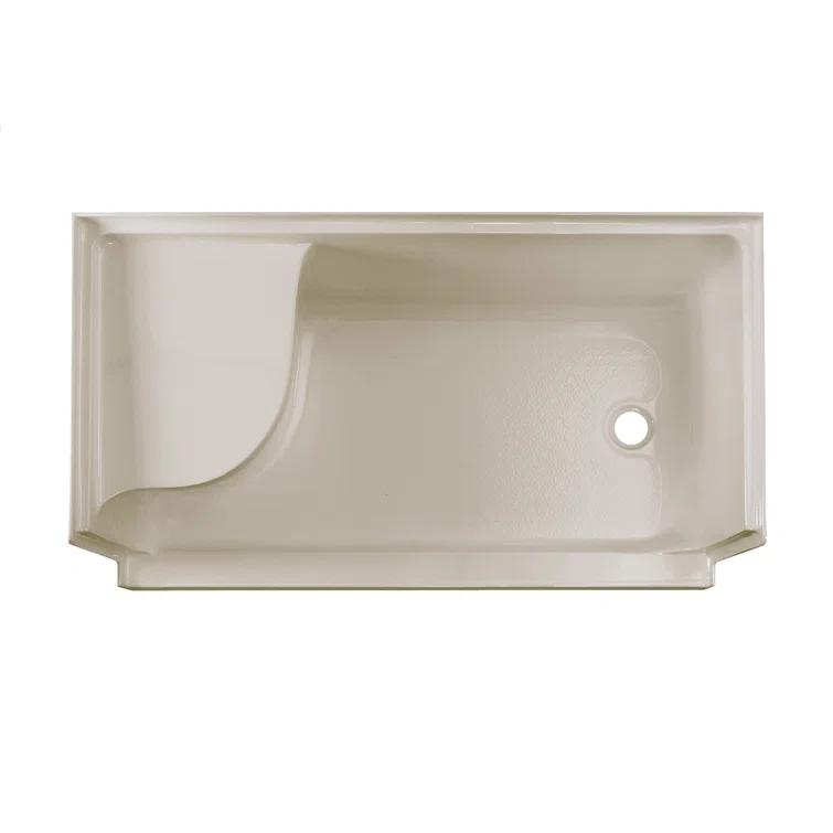 Swiss Madison Aquatique 60" x 32" Single Threshold Shower Base With Right Hand Drain and Integral Left Hand Seat  SM-SB538BV