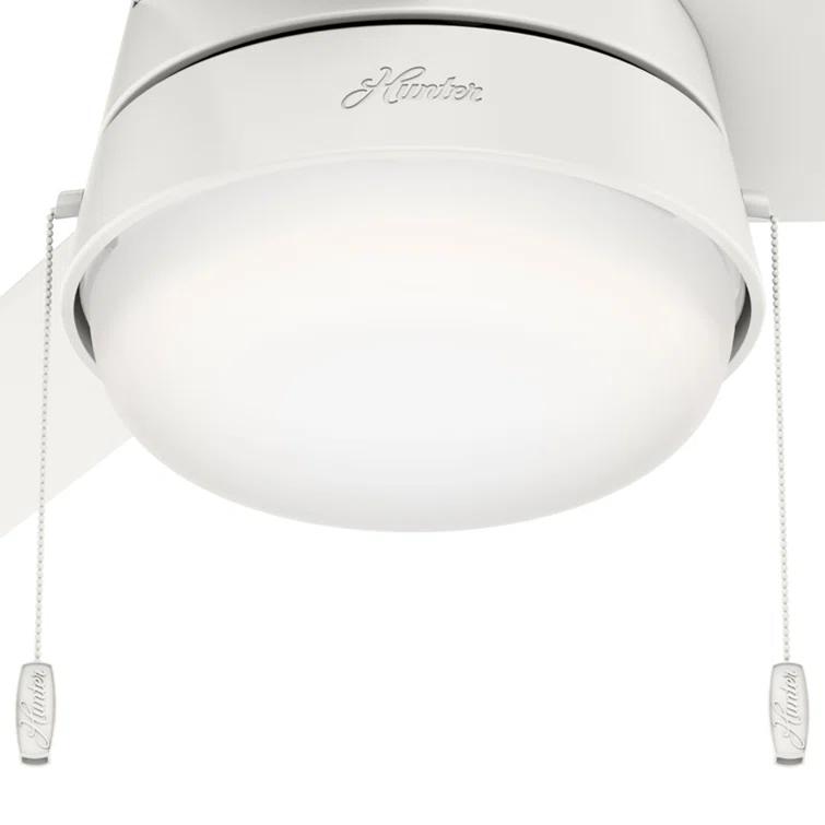 Hunter Fan 52" Aker 3 - Blade Indoor Standard Ceiling Fan with Pull Chain and Light Kit Included