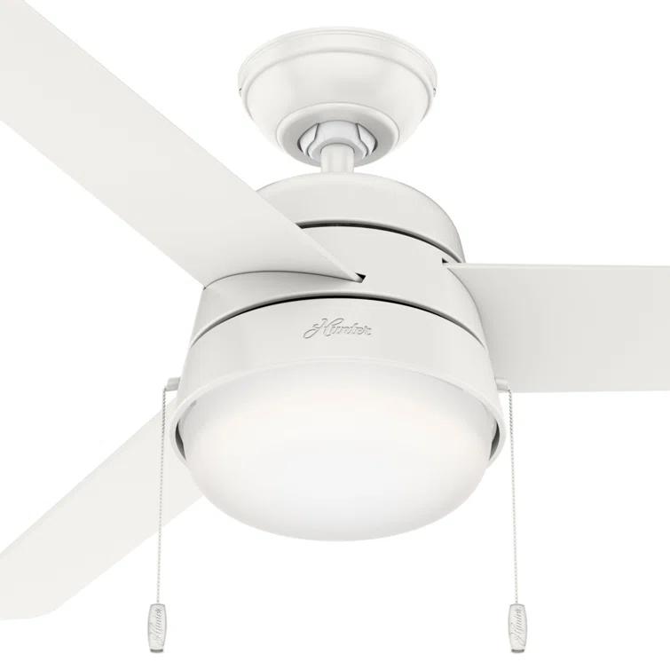 Hunter Fan 52" Aker 3 - Blade Indoor Standard Ceiling Fan with Pull Chain and Light Kit Included