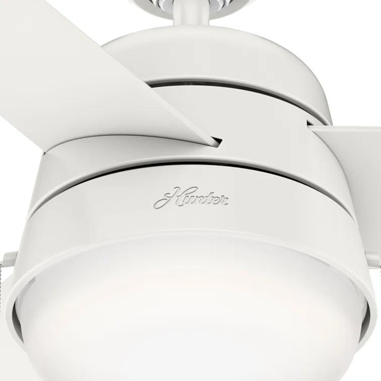 Hunter Fan 52" Aker 3 - Blade Indoor Standard Ceiling Fan with Pull Chain and Light Kit Included