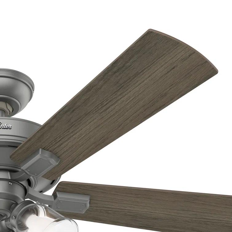52" Crestfield 5 - Blade Modern Farmhouse Indoor Ceiling Fan with Light and Pull Chains
