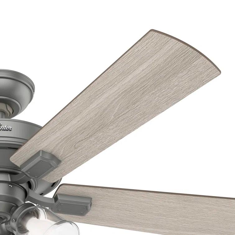52" Crestfield 5 - Blade Modern Farmhouse Indoor Ceiling Fan with Light and Pull Chains