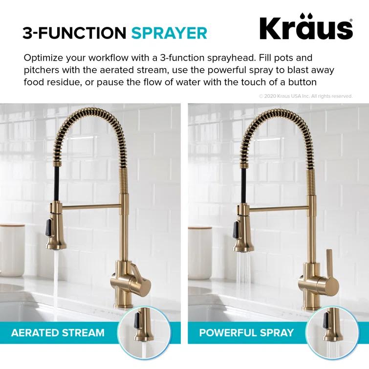 Britt Single Handle Commercial Kitchen Faucet with Dual Function Sprayhead