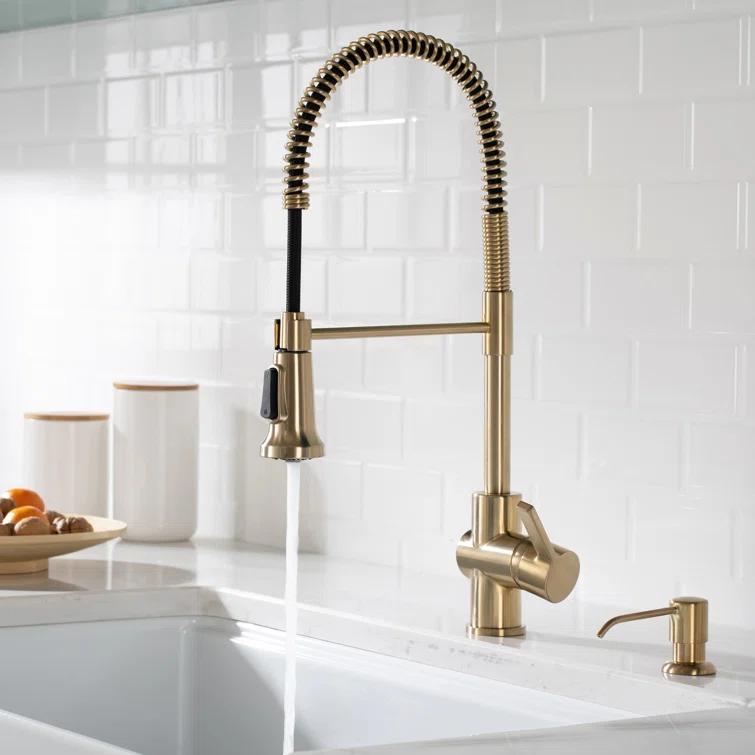 Britt Single Handle Commercial Kitchen Faucet with Dual Function Sprayhead