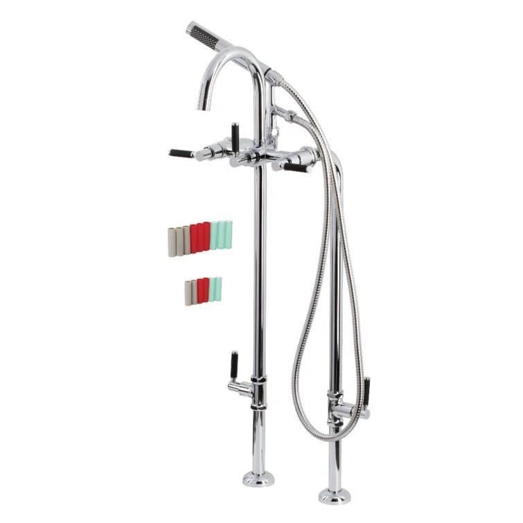 Kingston Brass Concord Freestanding Tub Faucet with Supply Line and Stop Valve