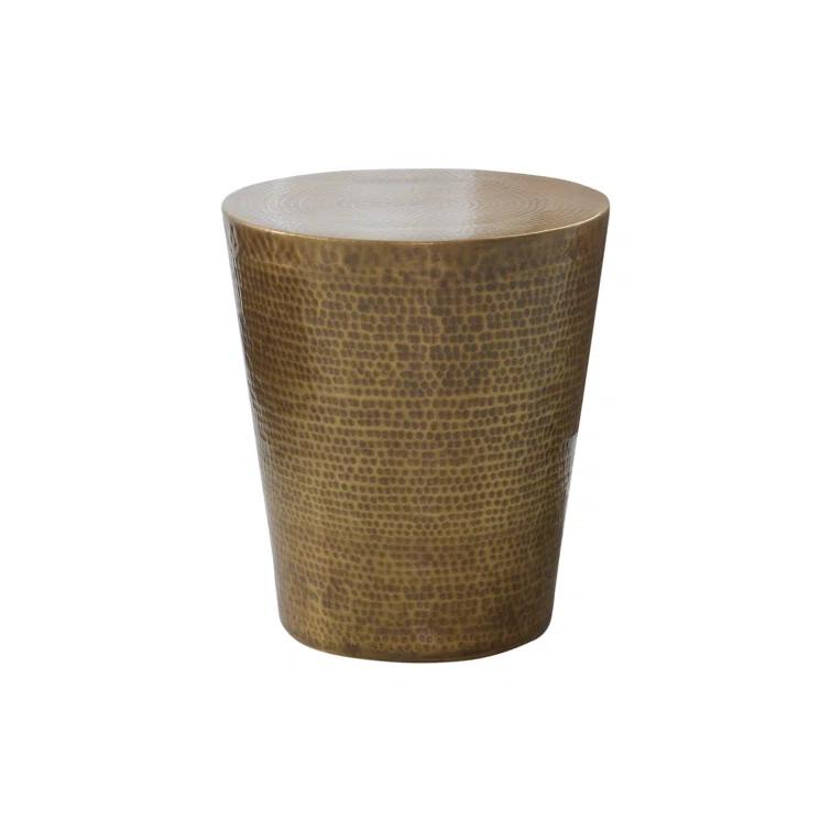 Izmir Hammered Side Table-Antique Brass
