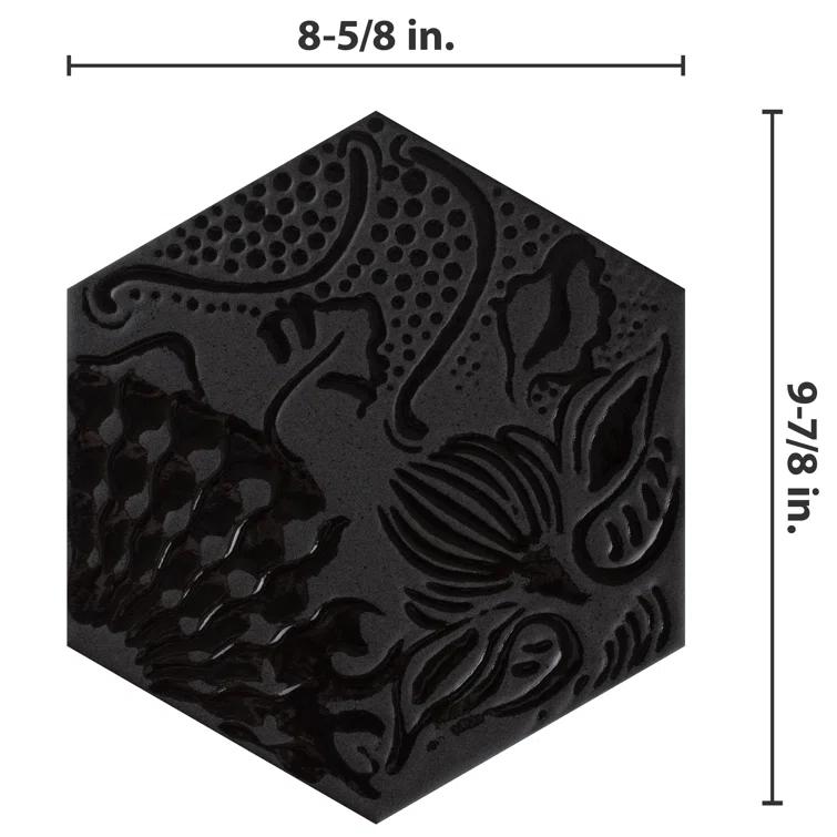 Gaudi Hex 9" x 10" Porcelain Patterned Wall & Floor Tile
