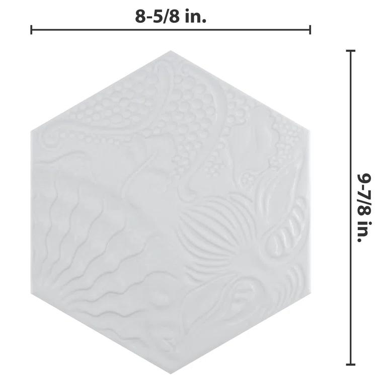Gaudi Hex 9" x 10" Porcelain Patterned Wall & Floor Tile