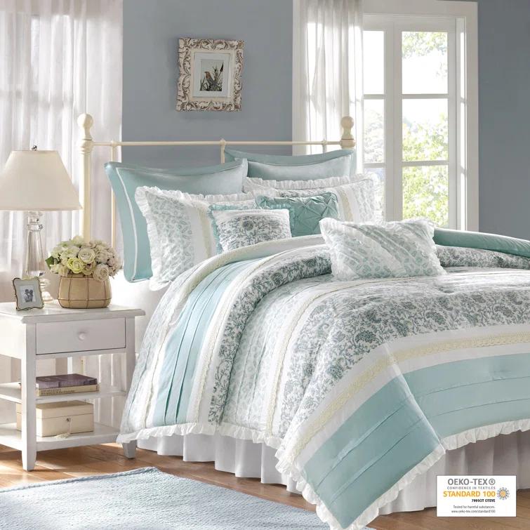 Dawn 9 Piece 100% Cotton Duvet Cover Set