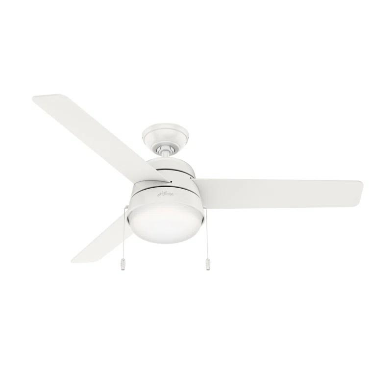 Hunter Fan 52" Aker 3 - Blade Indoor Standard Ceiling Fan with Pull Chain and Light Kit Included